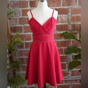 Red Cutout A-line Mini Dress